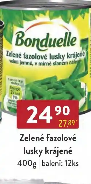 Zelené fazolové lusky krájené 400g