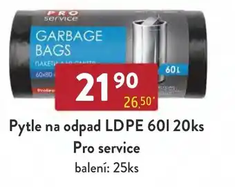 Pytle na odpad LDPE 60l 20ks Pro service
