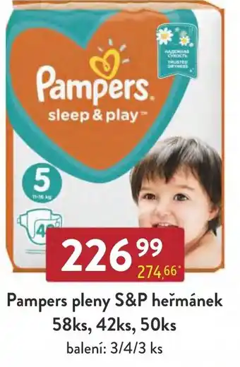 Qanto Pampers pleny S&P heřmánek 58ks, 42ks, 50ks nabídka