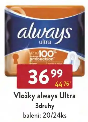 Qanto Vložky always Ultra 3druhy nabídka