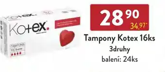 Tampony Kotex 16ks 3druhy