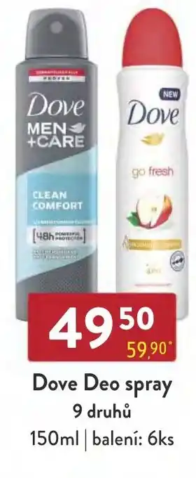 Qanto Dove Deo spray 9 druhů 150ml nabídka