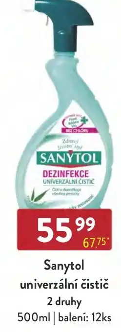 Qanto Sanytol univerzální čistič 2 druhy 500ml nabídka