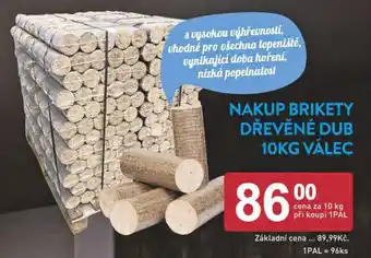 Qanto NAKUP BRIKETY DŘEVĚNÉ DUB 10KG VÁLEC nabídka