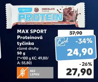 Kaufland MAX SPORT Proteinová tyčinka nabídka