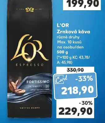 Kaufland L'OR Zrnková káva nabídka