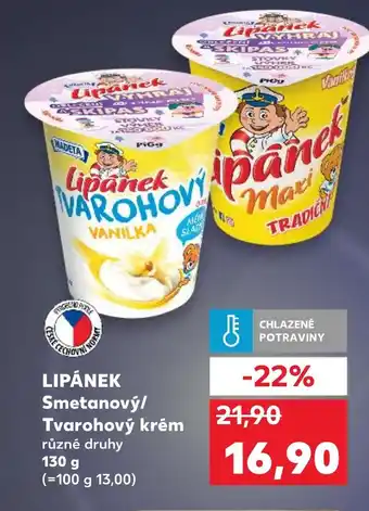 Kaufland LIPÁNEK Smetanový/ Tvarohový krém nabídka