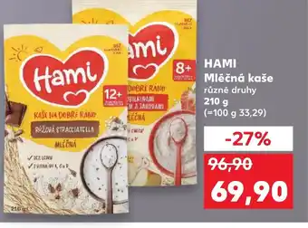 Kaufland HAMI Mléčná kaše nabídka