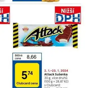 Tesco Attack sušenka nabídka