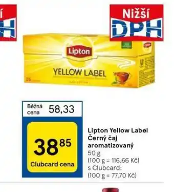 Tesco Lipton yellow label černý čaj aromatizovaný nabídka