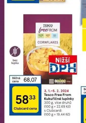 Tesco Tesco free from kukuřičné lupínky nabídka