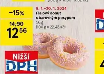 Tesco Fialový donut s barevným posypem nabídka