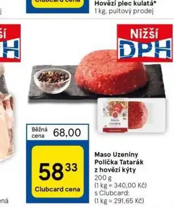 Tesco Tatarák z hovězí kýty nabídka