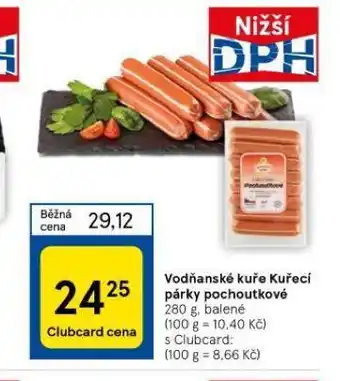 Tesco Kuřecí párky pochoutkové nabídka