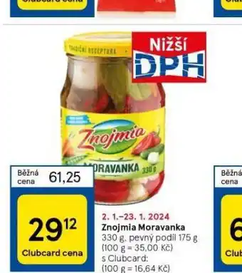 Tesco Znojmia moravanka nabídka