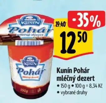 Albert Kunín Pohár mléčný dezert nabídka