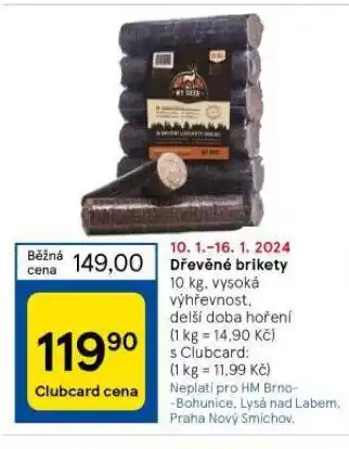 Tesco Dřevěné brikety nabídka