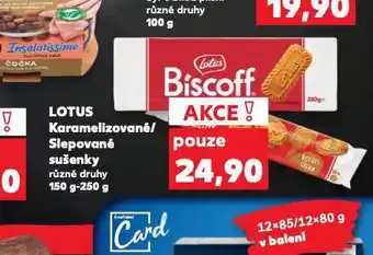 Kaufland Lotus karamelizované / slepované sušenky nabídka