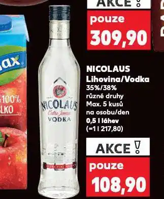 Kaufland Nicolaus vodka nabídka