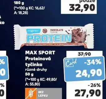 Kaufland Max sport proteinová tyčinka nabídka