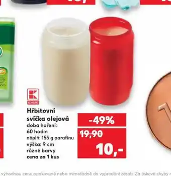 Kaufland Hřbitovní svíčka olejová nabídka