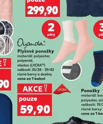 Kaufland Plyšové ponožky nabídka