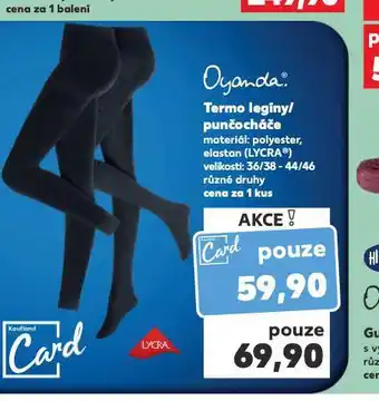 Kaufland Termo legíny / punčocháče nabídka