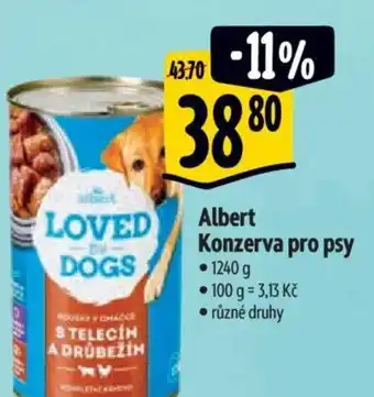 Albert Albert Konzerva pro psy nabídka