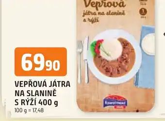 Trefa VEPŘOVÁ JÁTRA NA SLANINĚ S RÝŽÍ 400 g nabídka