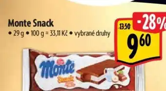 Albert Monte Snack nabídka