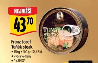 Albert Franz Josef Tuňák steak nabídka