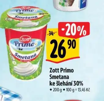 Albert Zott Primo Smetana ke šlehání 30% nabídka