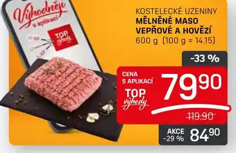 KOSTELECKÉ UZENINY MĚLNĚNÉ MASO VEPŘOVÉ A HOVĚZÍ 600 g