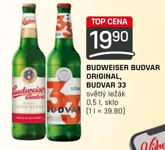 Flop BUDWEISER BUDVAR ORIGINAL, BUDVAR 33 nabídka