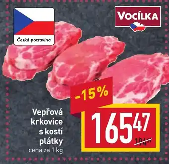 Billa Vepřová krkovice s kostí plátky nabídka