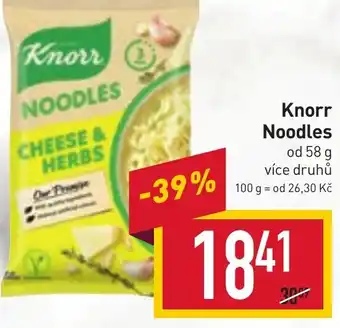 Billa Knorr Noodles nabídka