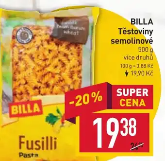 Billa BILLA Těstoviny semolinové nabídka