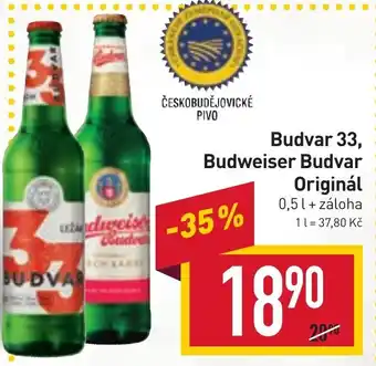Billa Budvar 33, Budweiser Budvar Originál 0.5L nabídka