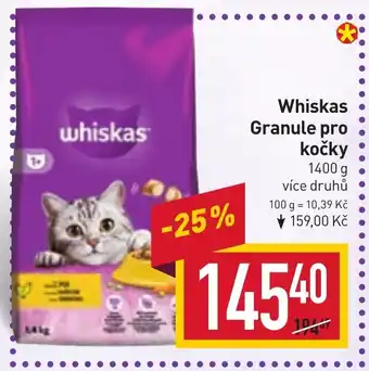 Billa Whiskas Granule pro kočky nabídka