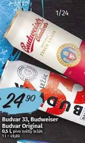 COOP TIP Budvar 33, Budweiser Budvar Original 0,5 L nabídka