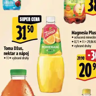 Albert Toma džus, nektar a nápoj nabídka