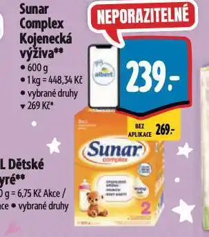 Albert Sunar kojenecká výživa nabídka