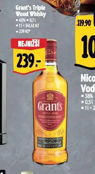 Albert Grant's triple wood whisky nabídka