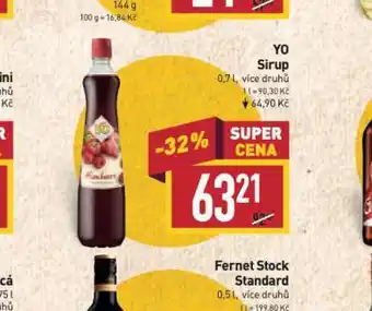 Billa Yo sirup nabídka
