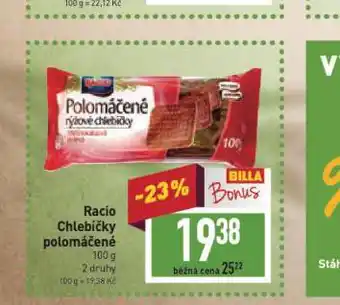 Billa Racio chlebíčky polomáčené nabídka