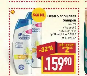 Billa Head&shoulders šampon nabídka