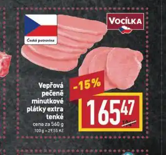 Billa Vepřová pečeně minutkové plátky extra tenké nabídka
