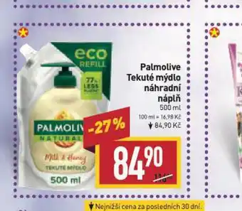Billa Palmolive tekuté mýdlo náhradní náplň nabídka