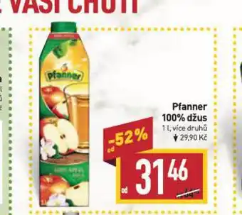 Billa Pfanner 100% džus nabídka