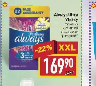 Billa Always ultra vložky nabídka